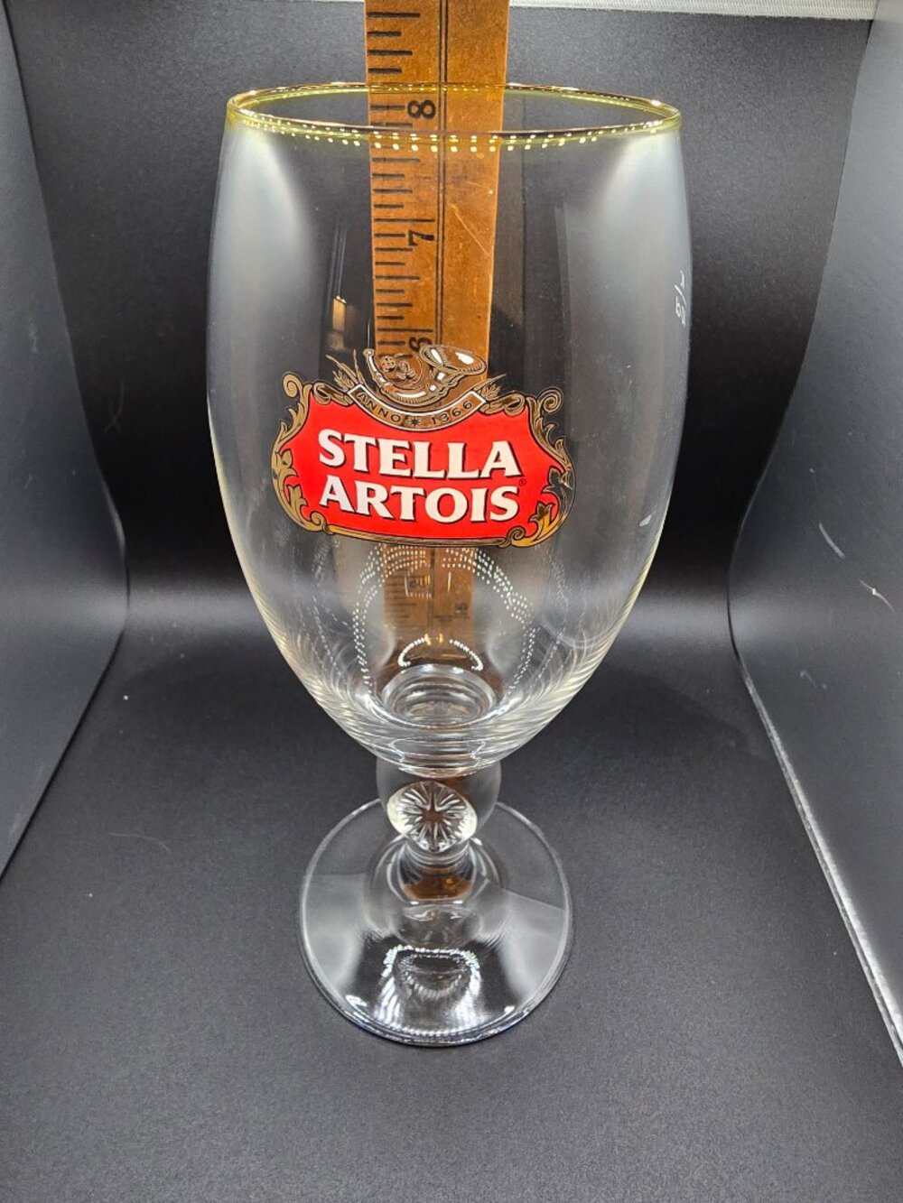 Stella Artois Chalice Beer Glass 40cl Gold Rim Official Brewery Goblet